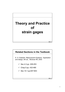 Theory and Practice of strain gages