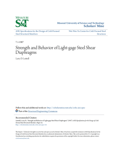 Strength and Behavior of Light-gage Steel Shear