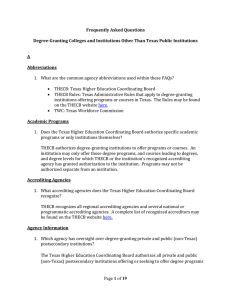 WAAR Chapter 7 FAQ - Texas Higher Education Coordinating Board
