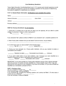 Residency Questionnaire