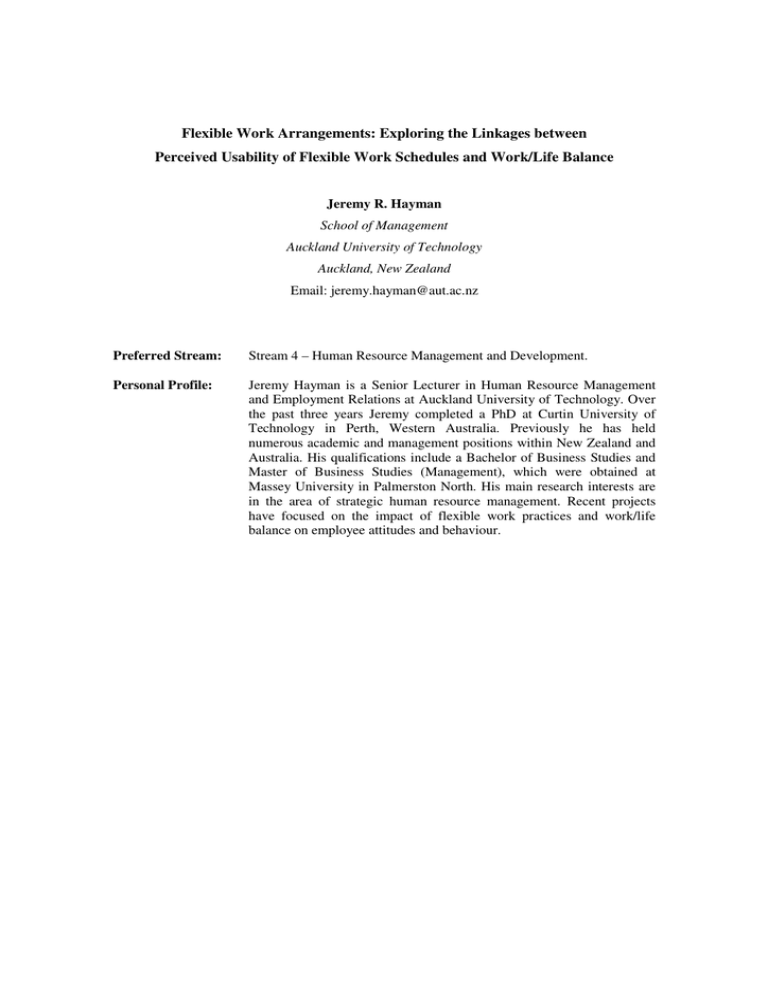 research paper on flexible work arrangements
