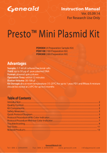 Presto™ Mini Plasmid Kit
