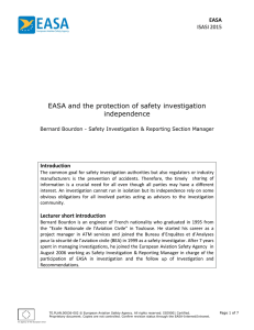 EASA and the Protection of Safety Investigation