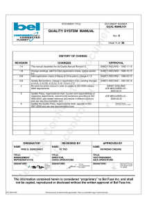 Bel Fuse Confidential Document Uncontrolled Copy