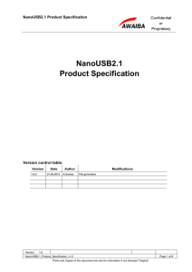 NanoUSB2.1 Product Specification