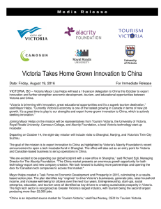 Victoria Takes Home Grown Innovation to China [PDF