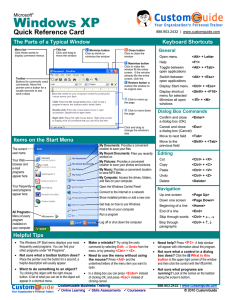 Windows Quick Reference, Microsoft Windows XP Cheat Sheet