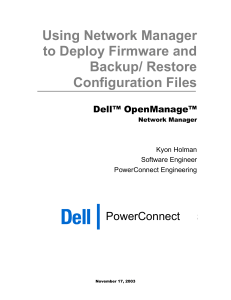 Using Network Manager to Deploy Firmware and Backup/ Restore