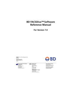 BD FACSDiva Software Reference Manual for Version 7.0