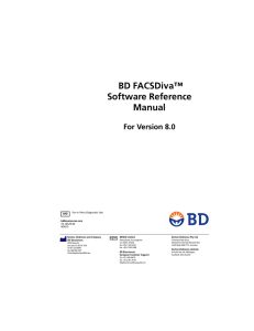 BD FACSDiva Software Reference Manual for Version 8.0