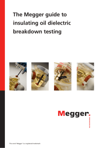 The Megger guide to insulating oil dielectric breakdown