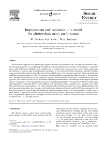 Improvement and validation of a model for photovoltaic array