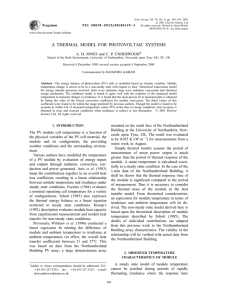 a thermal model for photovoltaic systems