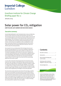 Solar power for CO2 mitigation