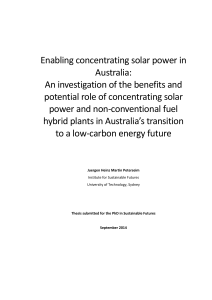 Enabling concentrating solar power in Australia: An