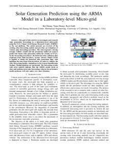 Solar Generation Prediction using the ARMA Model in a Laboratory