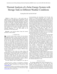 Thermal Analysis of a Solar Energy System with Storage Tank in