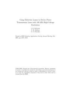 Using Dielectric Losses to De-Ice Power Transmission Lines with