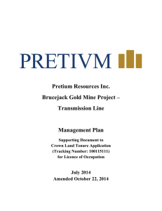 Pretium Resources Inc. Brucejack Gold Mine Project – Transmission