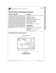 LM1872 Radio Control Receiver/Decoder