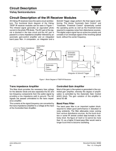 Circuit Description Circuit Description of the IR Receiver Modules