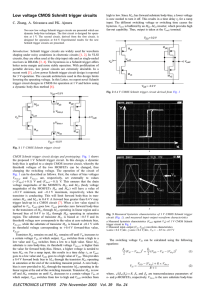 Low voltage CMOS Schmitt trigger circuits