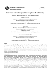 Narrowband Elliptic Bandpass Filter Using Dual