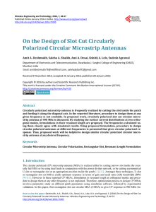 On the Design of Slot Cut Circularly Polarized Circular Microstrip