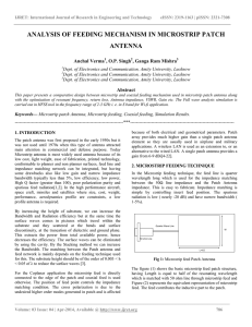 analysis of feeding mechanism in microstrip patch