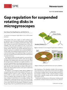 Gap regulation for suspended rotating disks in microgyroscopes