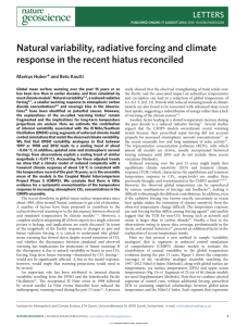 Natural variability, radiative forcing and climate response in the