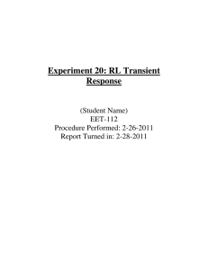 Experiment 20: RL Transient Response