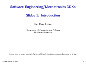 Software Engineering/Mechatronics 3DX4 Slides 1