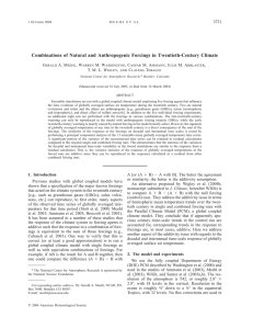 Combinations of Natural and Anthropogenic Forcings in Twentieth
