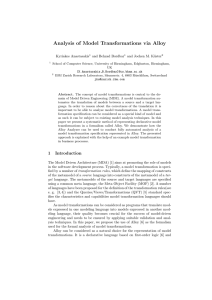 Analysis of Model Transformations via Alloy