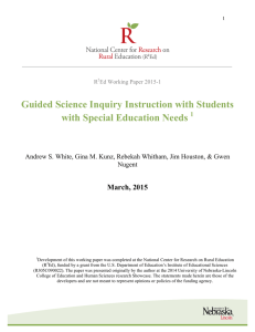 Guided Science Inquiry Instruction with Students with Special