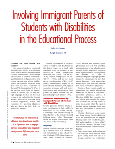 Involving Immigrant Parents of Students with Disabilities in the