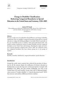 Change in Disability Classification: Redrawing Categorical
