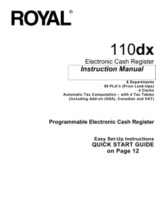 Electronic Cash Register Instruction Manual