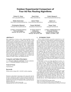 Outdoor Experimental Comparison of Four Ad Hoc Routing Algorithms