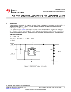 AN-1774 LM3410X LED Driver 6-Pin LLP Demo