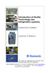 Introduction of Zeolite Technology into refrigeration systems