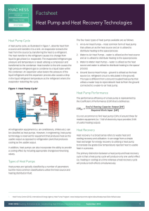 Factsheet Heat Pump and Heat Recovery Technologies