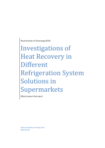Investigations of Heat Recovery in Different Refrigeration System