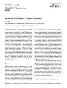 Industrial interference and radio astronomy