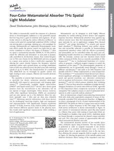 Four-Color Metamaterial Absorber THz Spatial Light Modulator