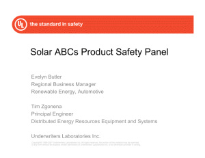 Product Safety Panel - Solar America Board for Codes and Standards