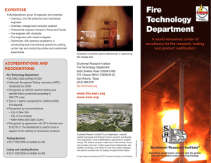 Fire Technology Department - Southwest Research Institute