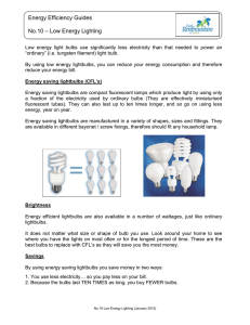 Energy Efficiency Guide 10 - Low Energy Lighting