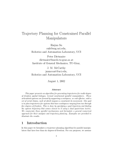 Trajectory Planning for Constrained Parallel Manipulators